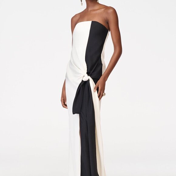 ZARA KNOTTED STRAPLESS DRESS LIMITED EDITION - Picture 1 of 7